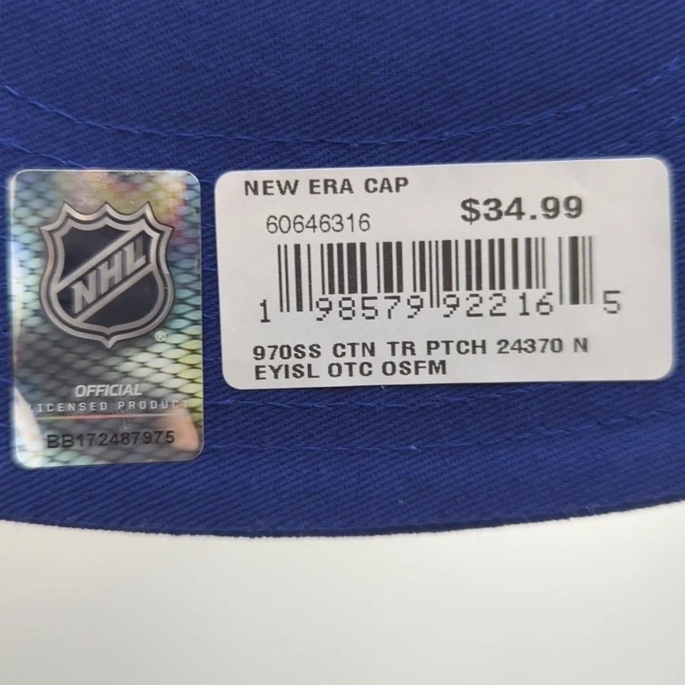 New Era 9SEVENTY New York Islanders Hat Blue White Mesh Stretch Snapback NHL Cap